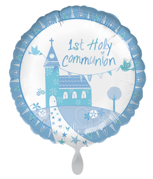 Folienballon - 1st Holy Communion, hellblau - ø 43cm